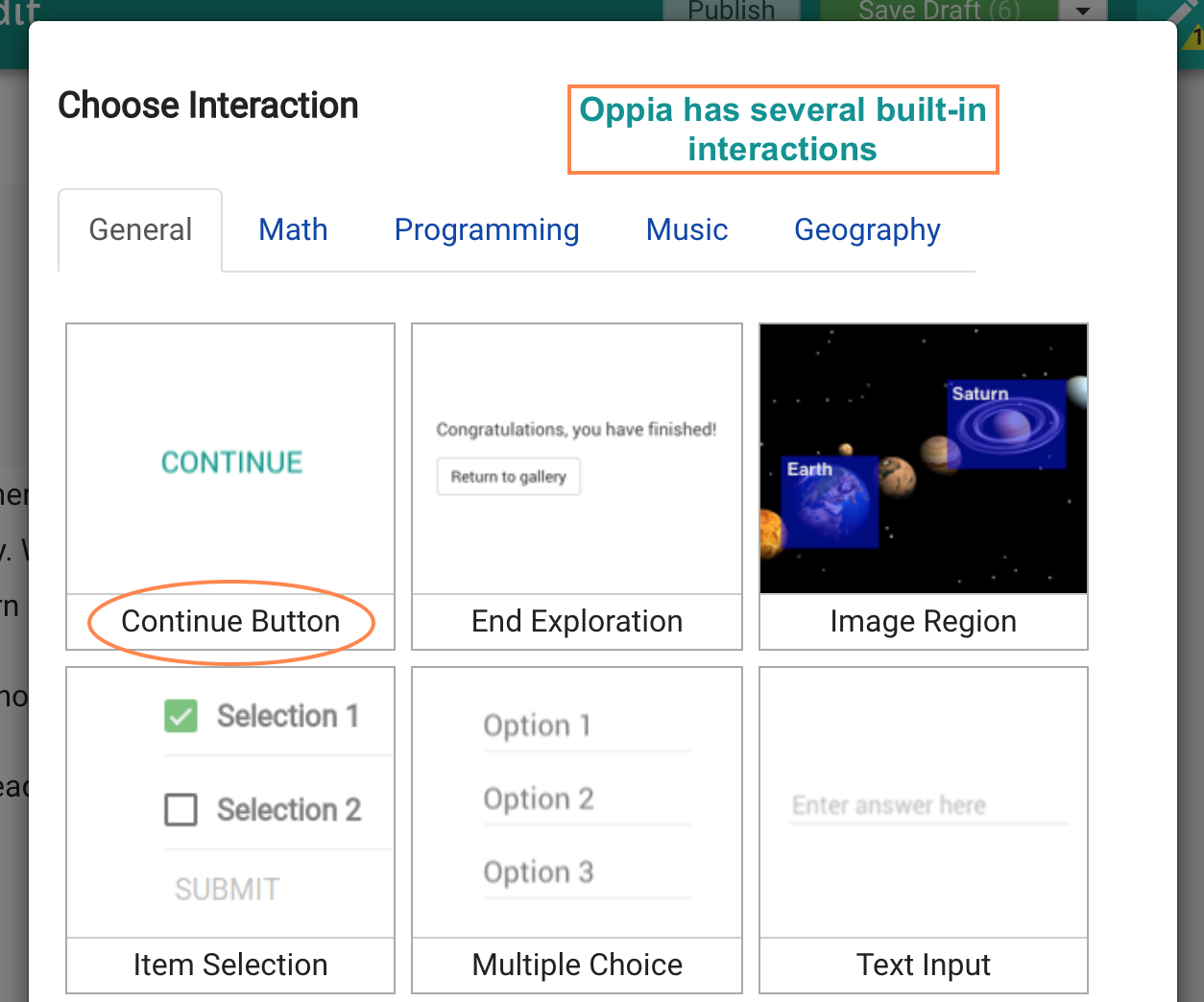 Choosing an interaction