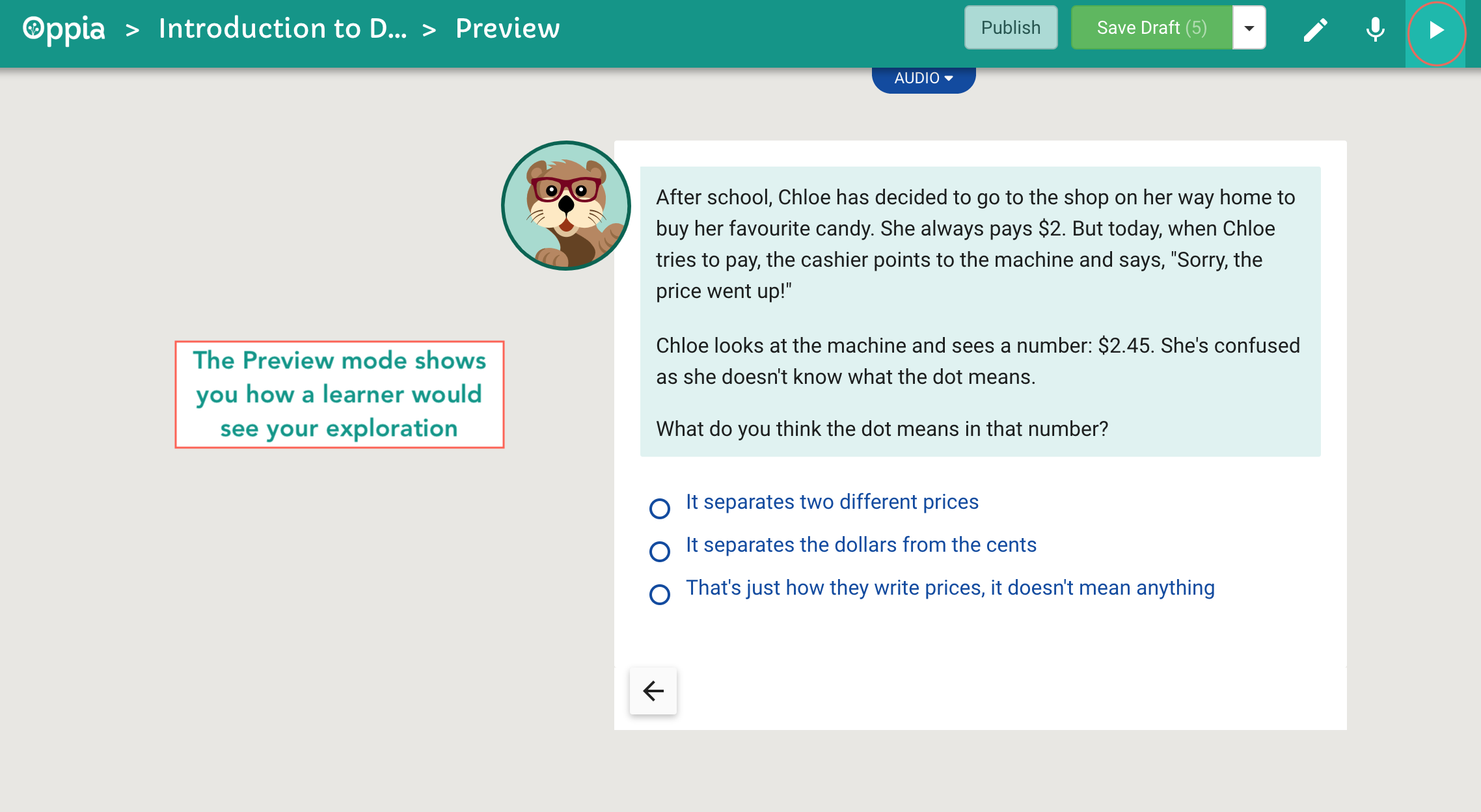 Preview mode